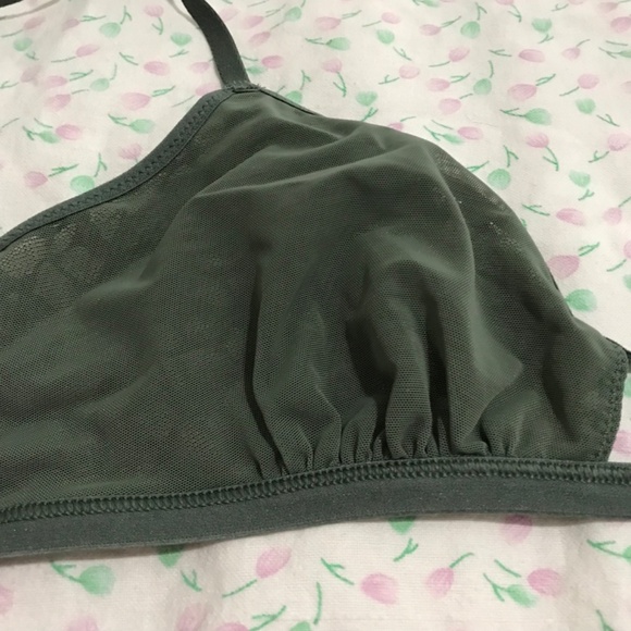 NWT Aerie Sparkly Bralette M Island Breeze Royal Palm Green - Picture 9 of 12